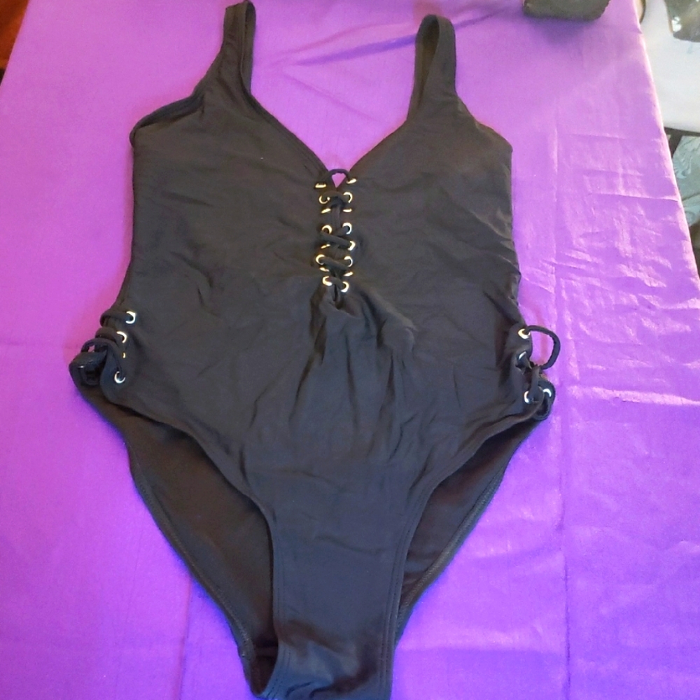 Stylish Black Bathing Suit Size XL